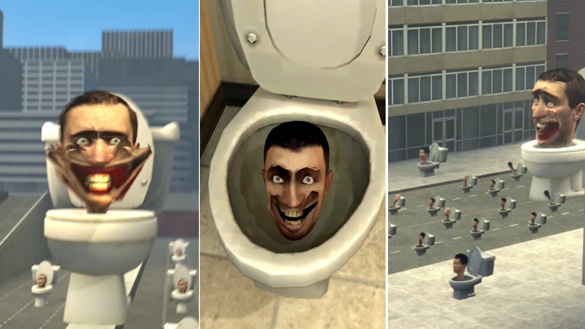 A human-headed toilet from the Skibidi Toilet series